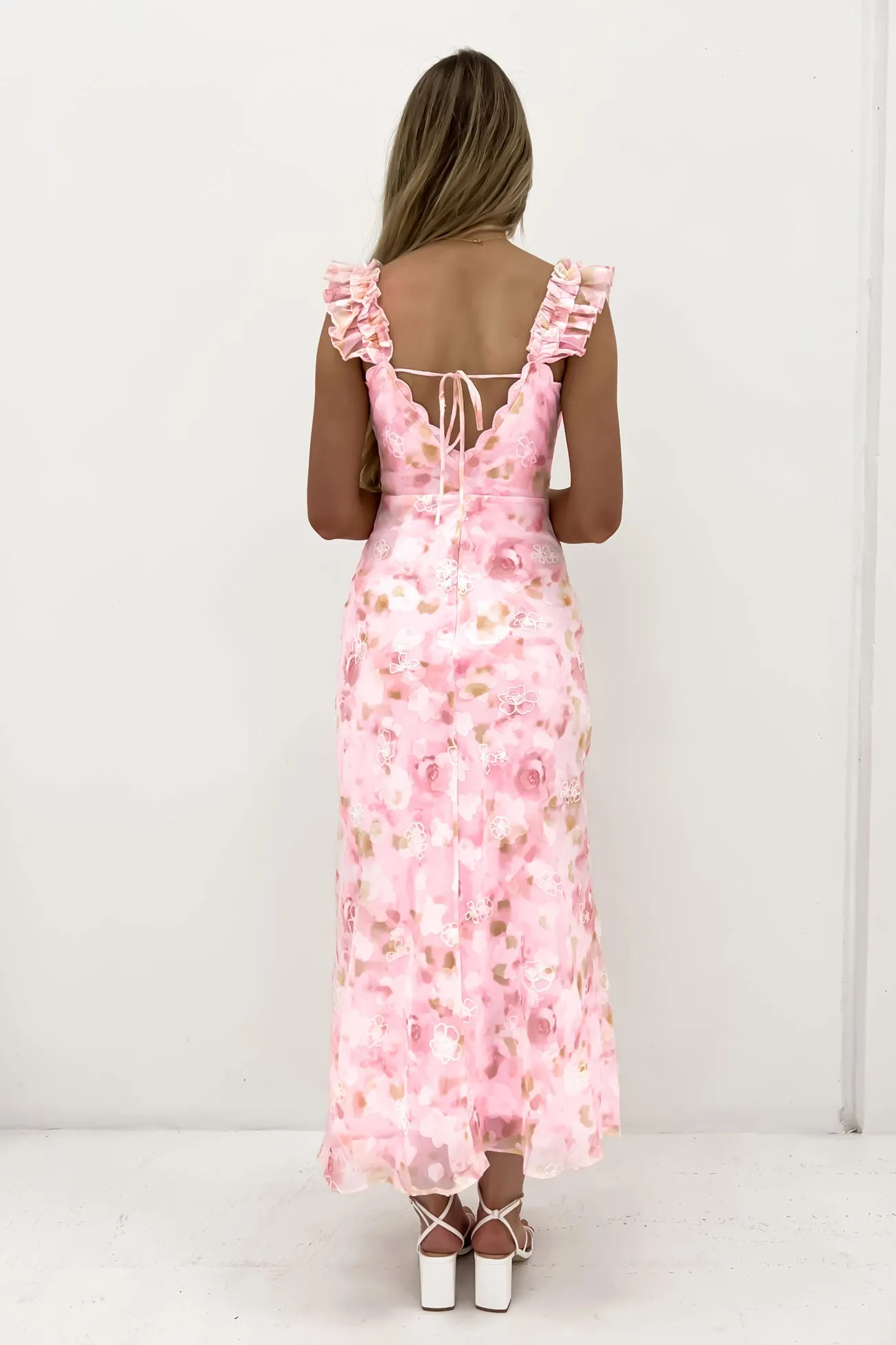 Javier Maxi Dress Pink Lemonade Delicate Mood Rose Flush