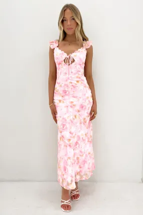 Shape Retention Lower Hem Javier Maxi Dress Pink Lemonade