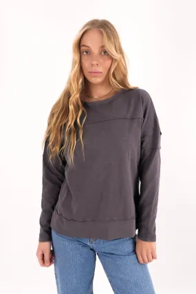moisture - wicking Pocketed Jayne Throw On Top Charcoal