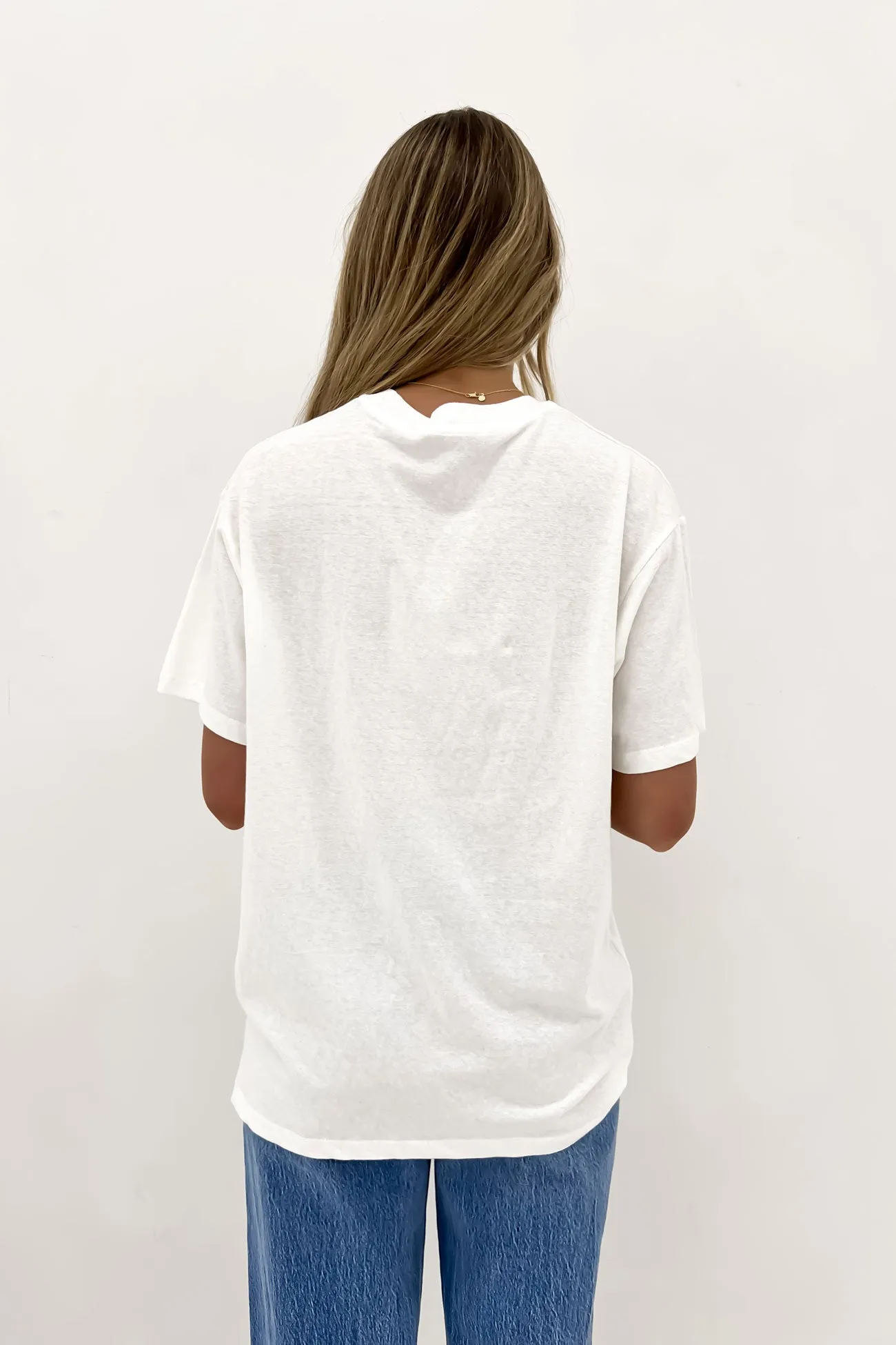 sporty and comfortable Affordable Fashion Je T'aime Oversized Tee Vintage White