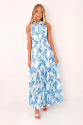 Jennifer Maxi Dress Blue Floral Inner Smile All-Season Comfort