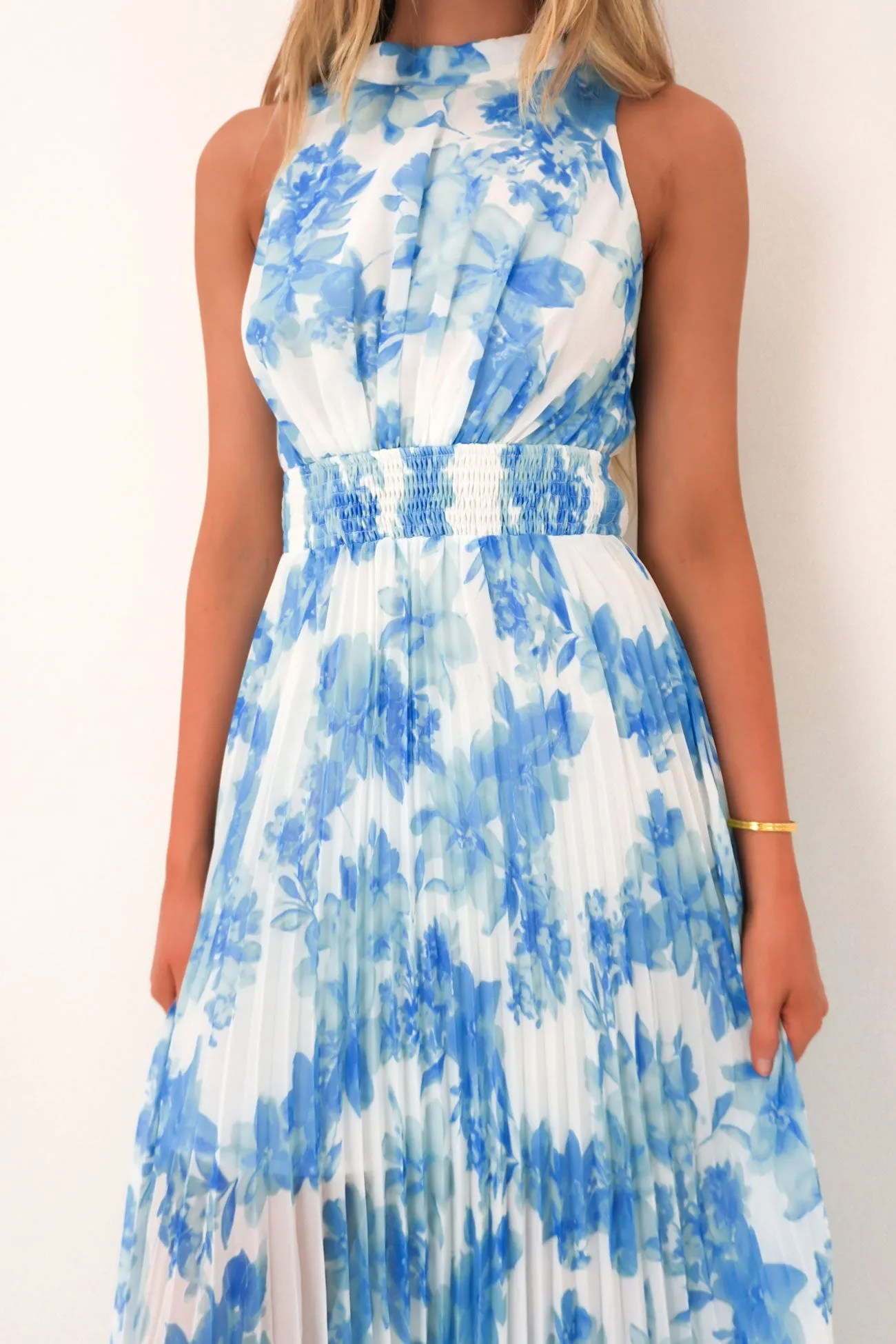 Jennifer Maxi Dress Blue Floral Seasonal Layering Shade Soft