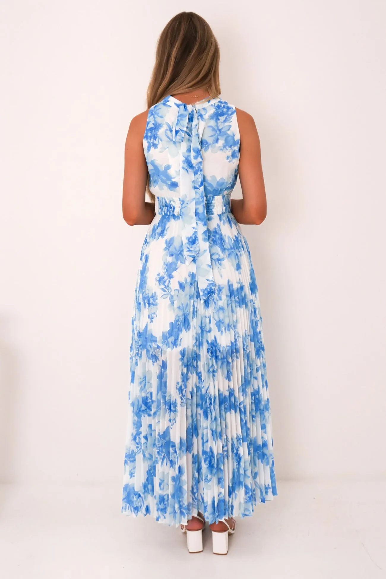 Evening Classic Festival-Ready Jennifer Maxi Dress Blue Floral