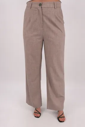 Jezebel Pant Taupe Rubberized Hem
