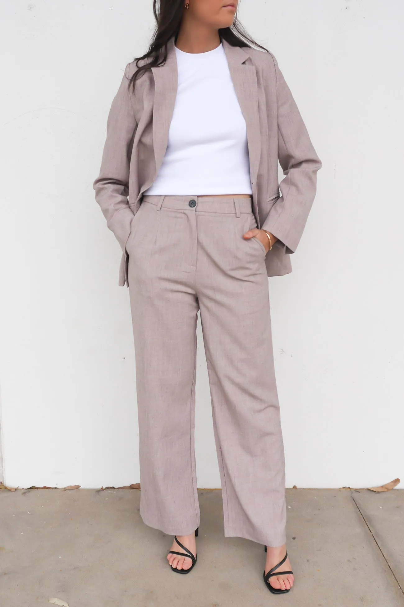 Jezebel Pant Taupe Laser cut
