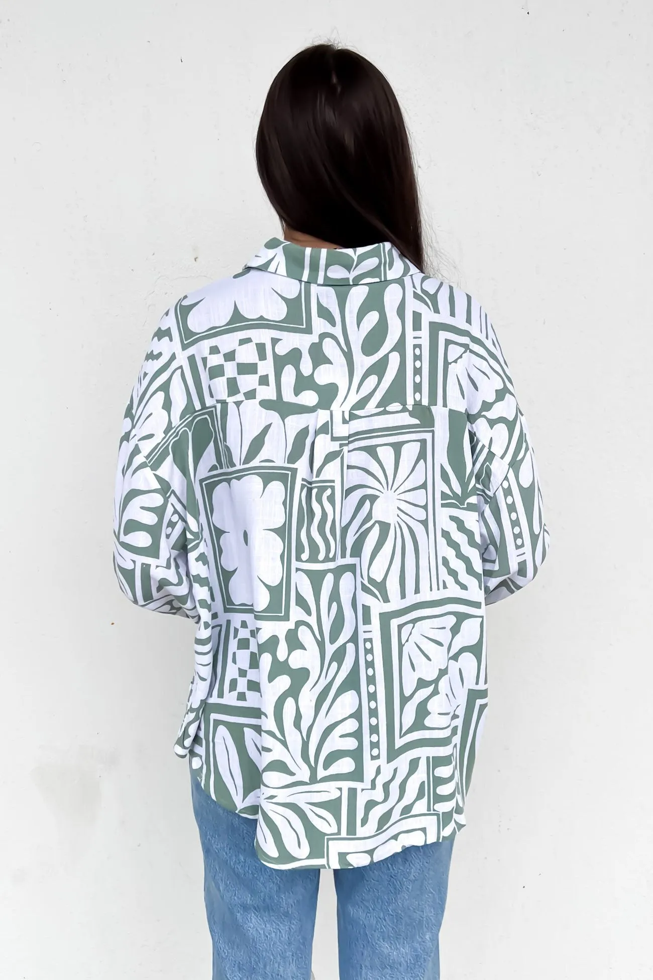 Jodi Shirt Sage Rodeo Raw edge