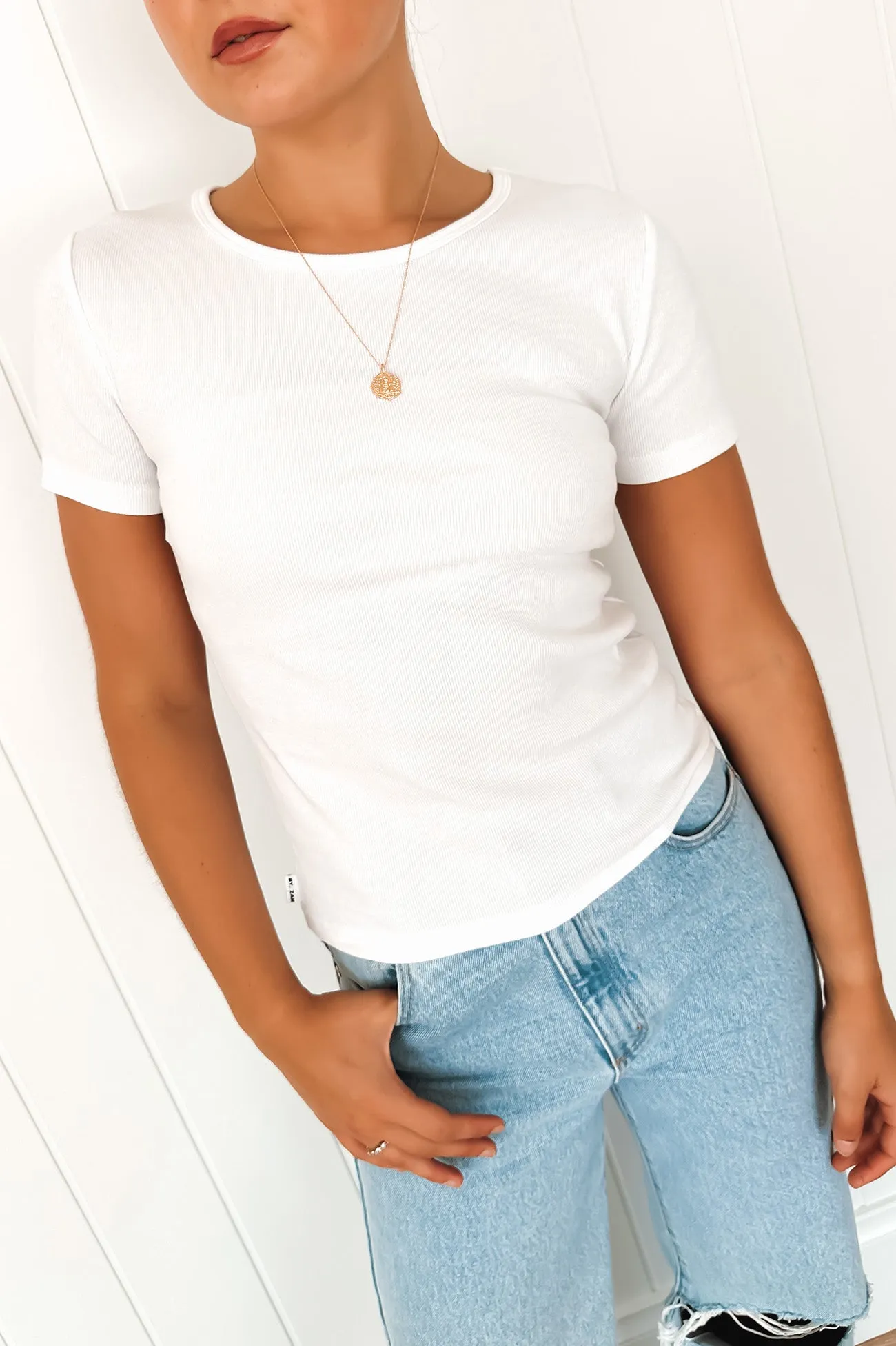 Chill Style Jordyn Rib Tee White