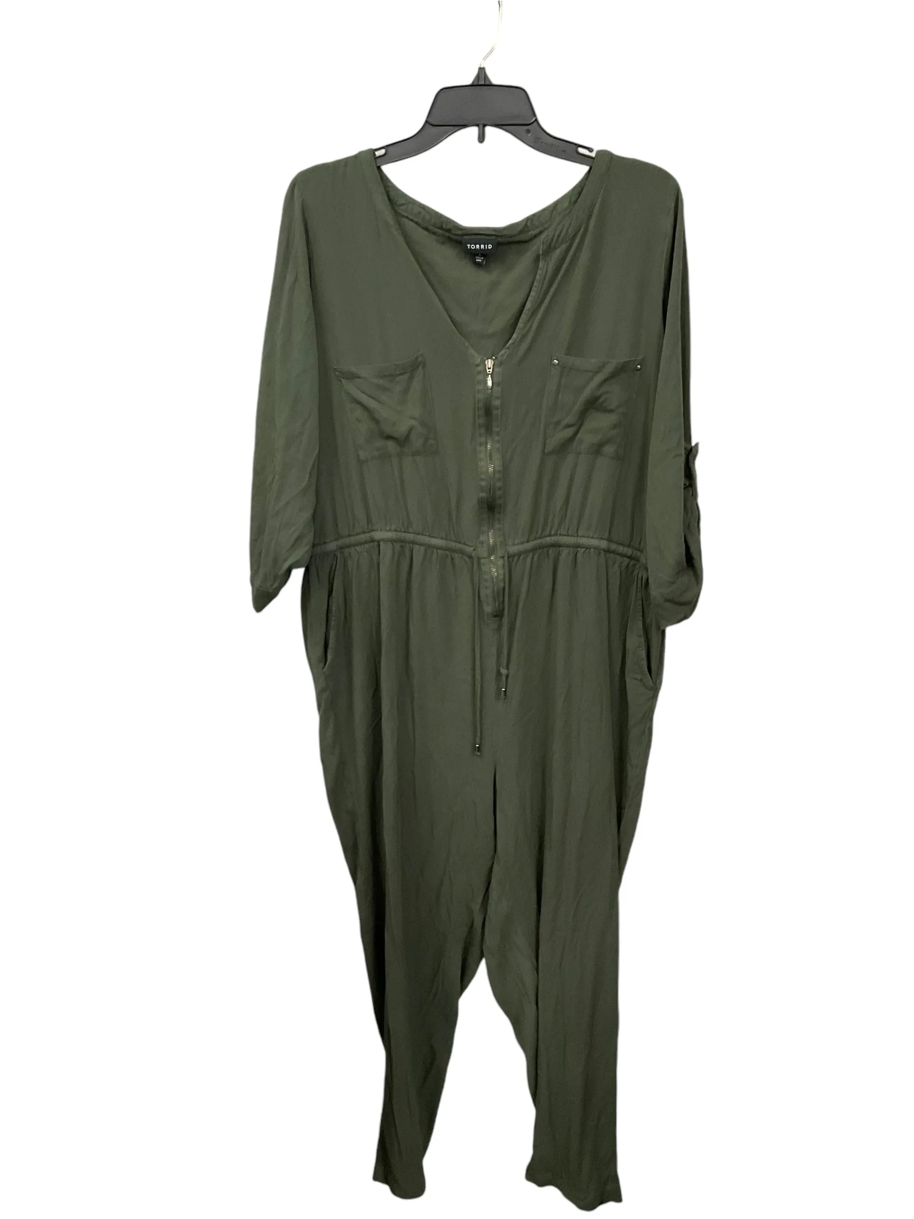Jumpsuit By Torrid In Green, Size: 2x Chilly Weather Wear Urban Touch