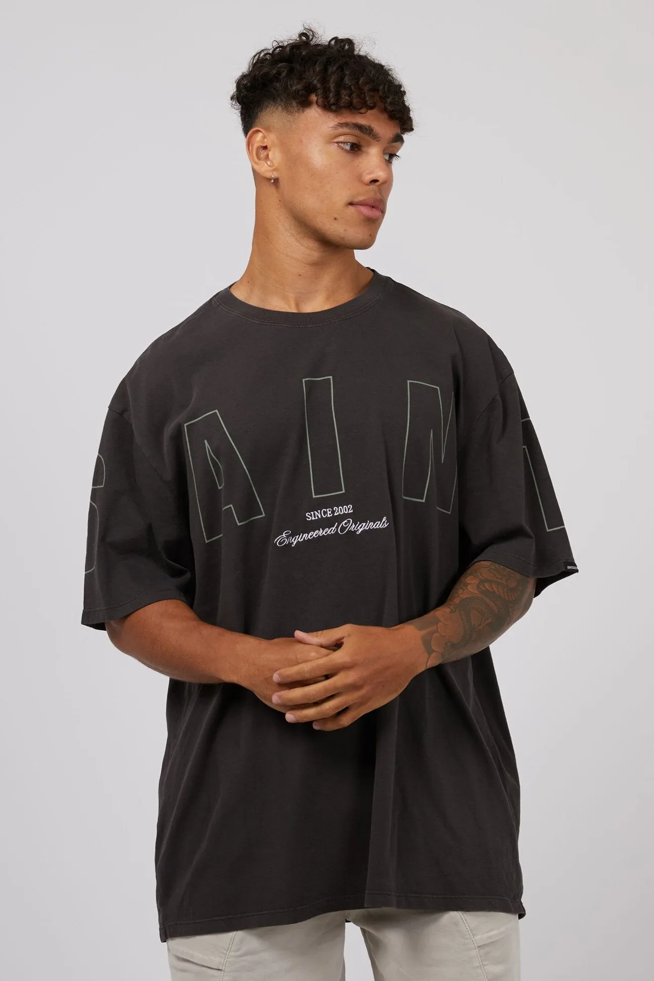 Quick Dry Material Holiday Wear Riser Tee Washed Black