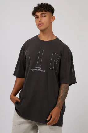 Riser Tee Washed Black Short sleeved breeziness Versatile Wear
