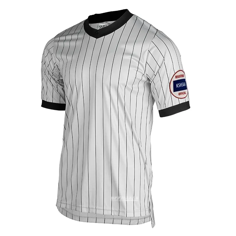 Kansas KSHSAA LOGO Dye Sublimated Grey V-Neck Chambray Fabric
