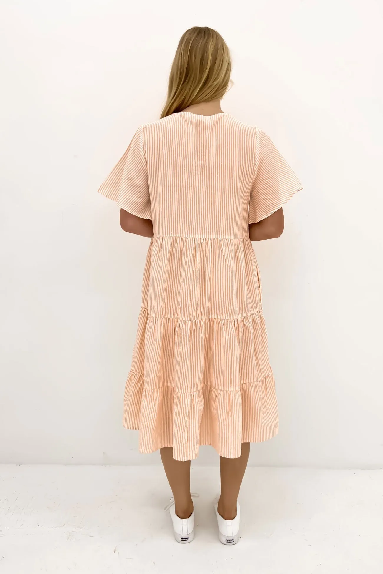 Kelis Midi Dress Mango Warm Soft Warm Palette