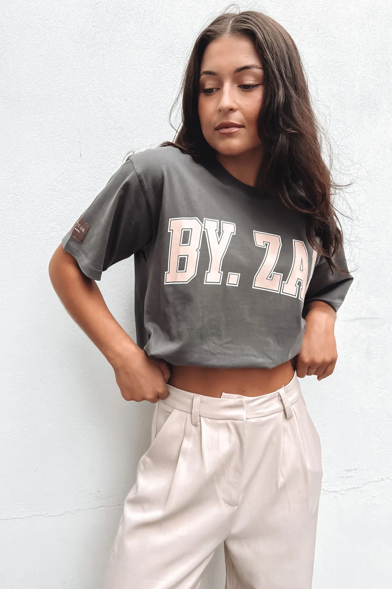 coordinate with other items Kendall Collegiate Tee Charcoal