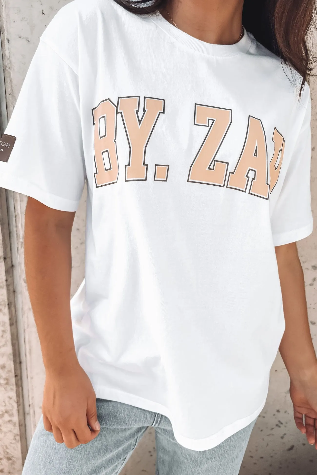 Kendall Collegiate Tee White V neck style