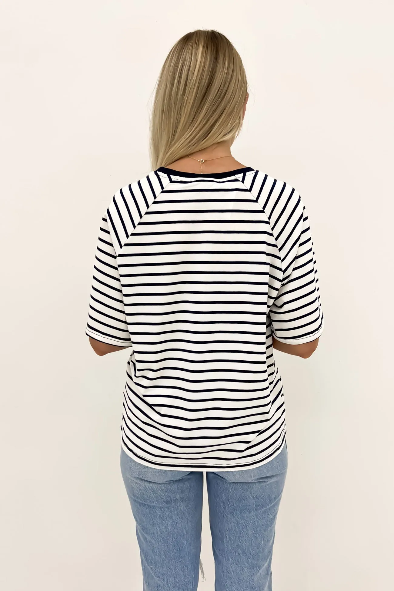 Kenji Tee Navy Stripe Outdoor Look Chic Comfort Style