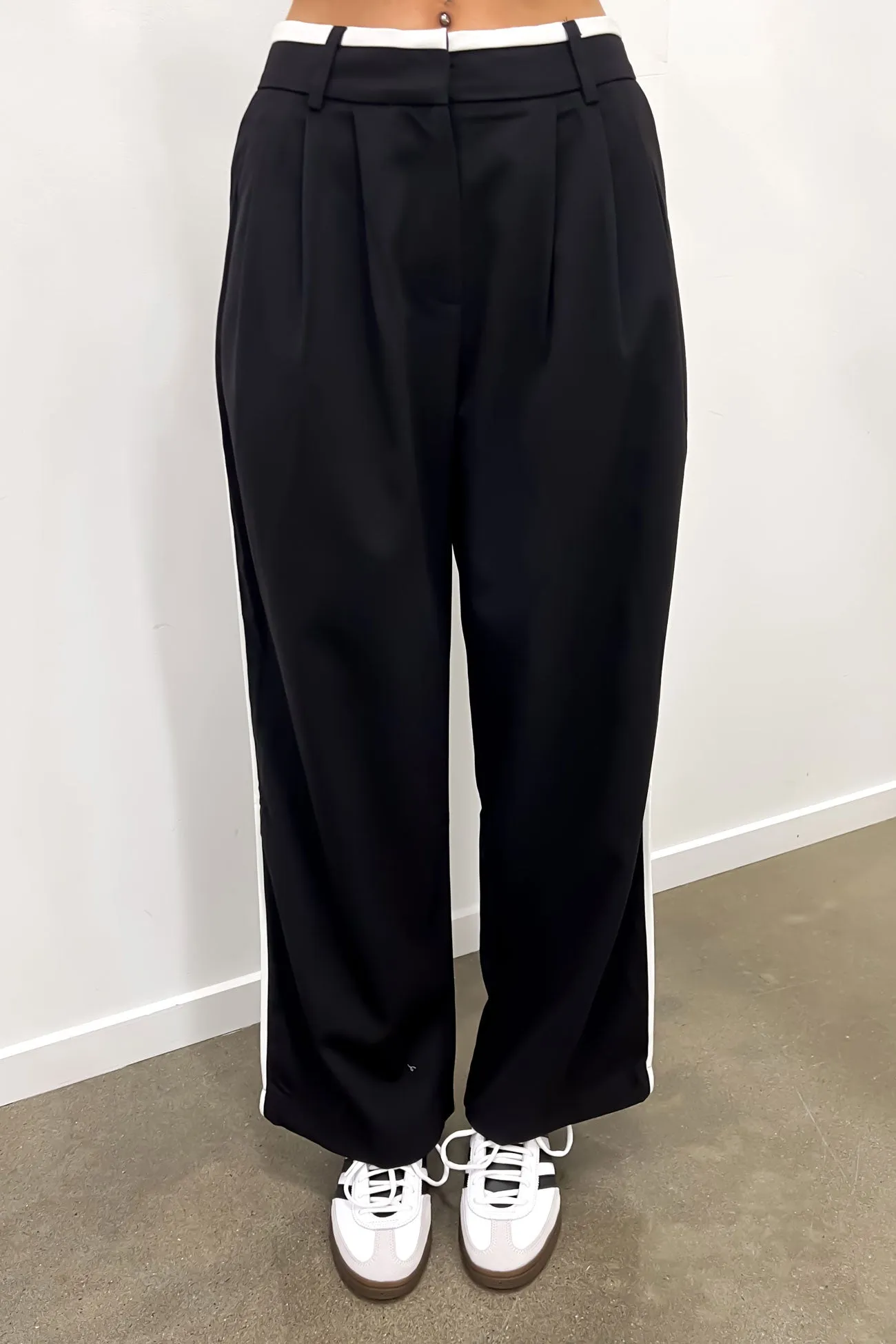 Kimberlie Pant Black AntiPilling DoubleLayeredHem