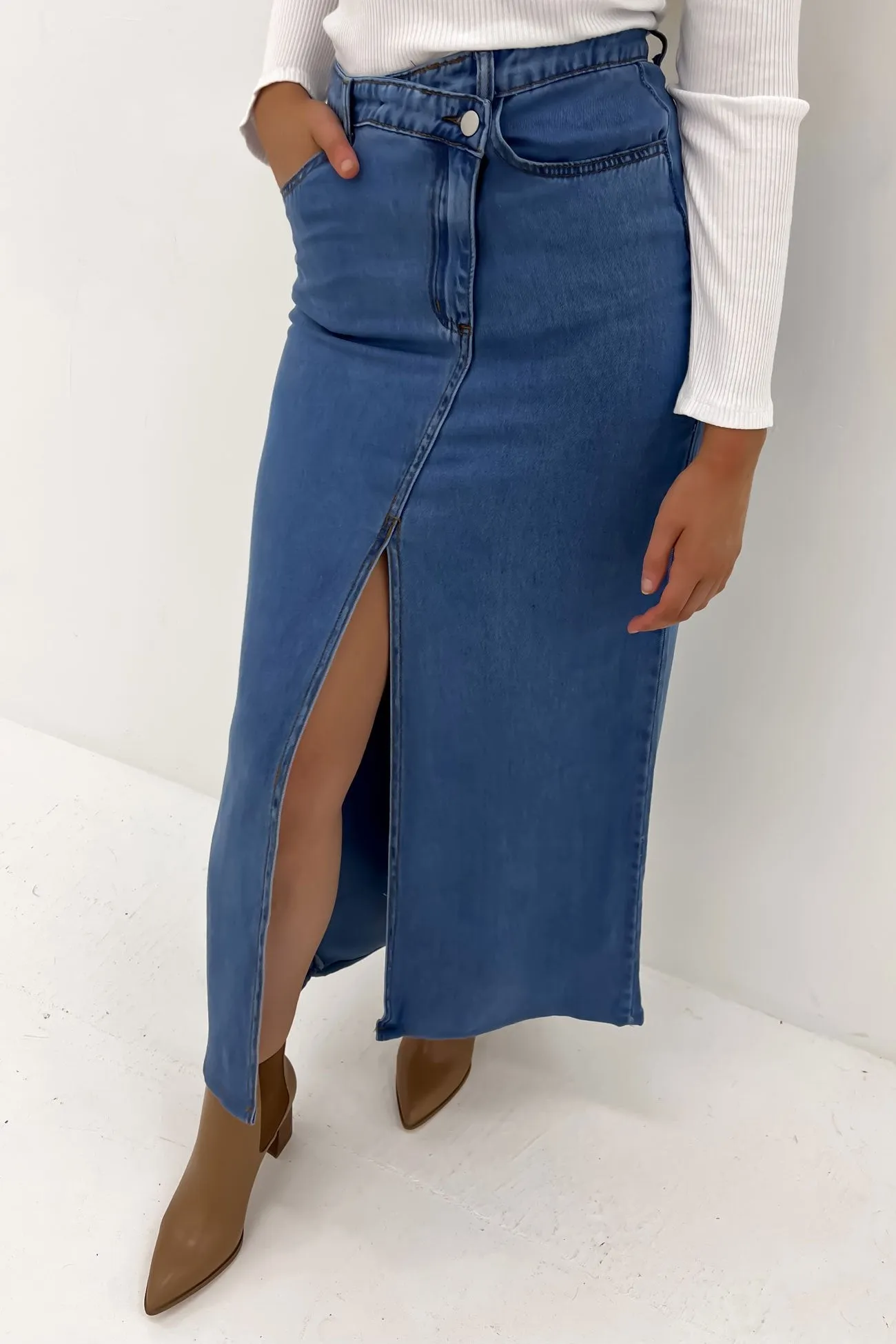 Relaxed Vibes Handmade Item Kingsten Maxi Skirt Blue