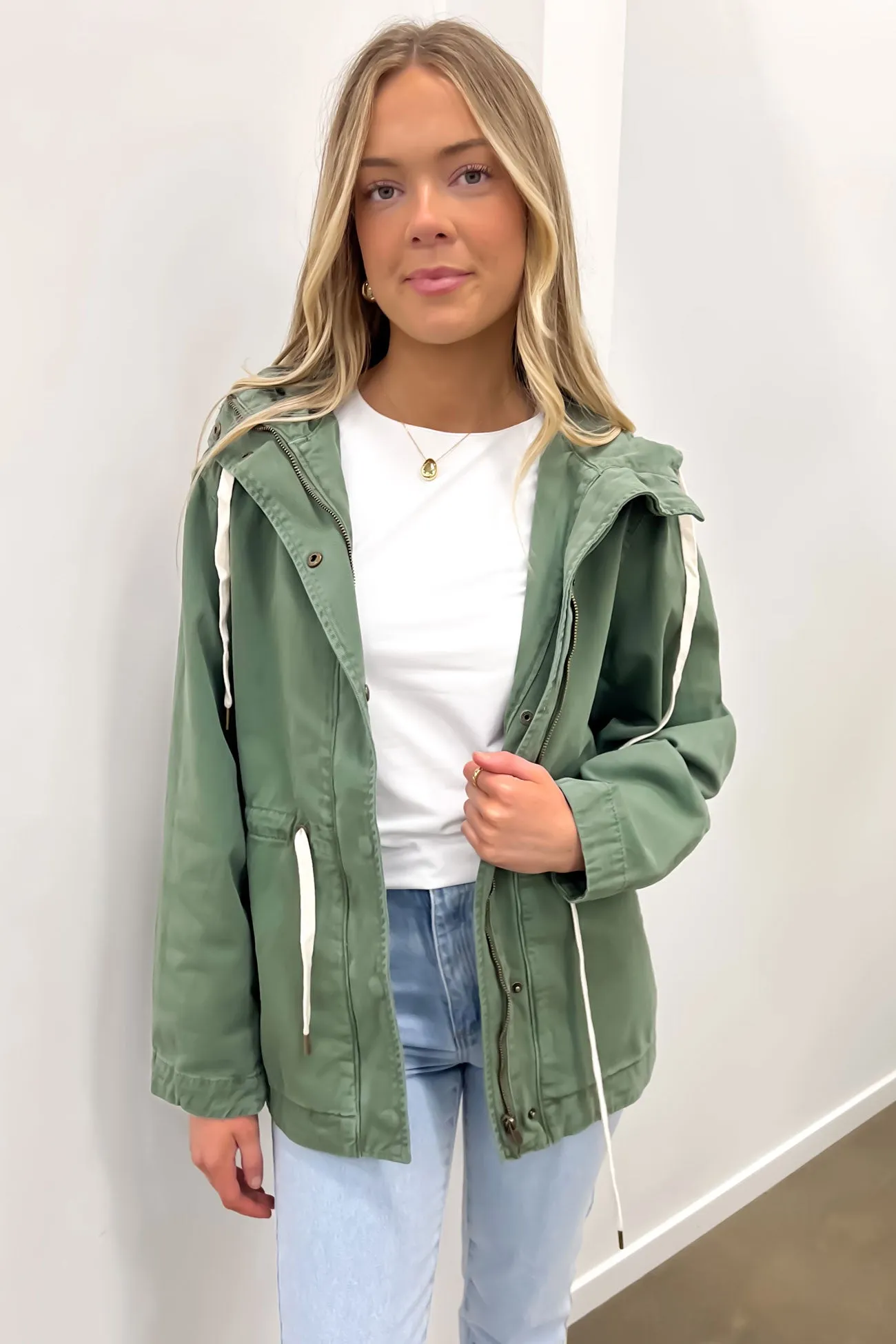 Stitched Look Kingston Anorak Khaki