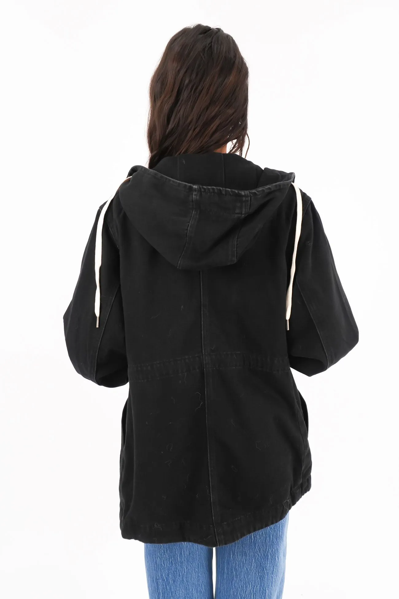 Kingston Anorak Washed Black Hooded Design