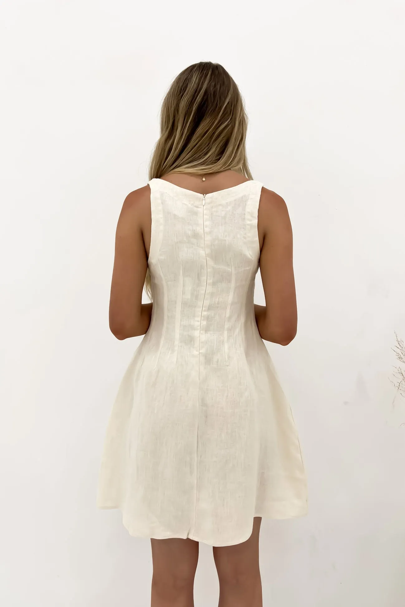 Kira Mini Dress Oatmeal Family Glow Trendy Appearance
