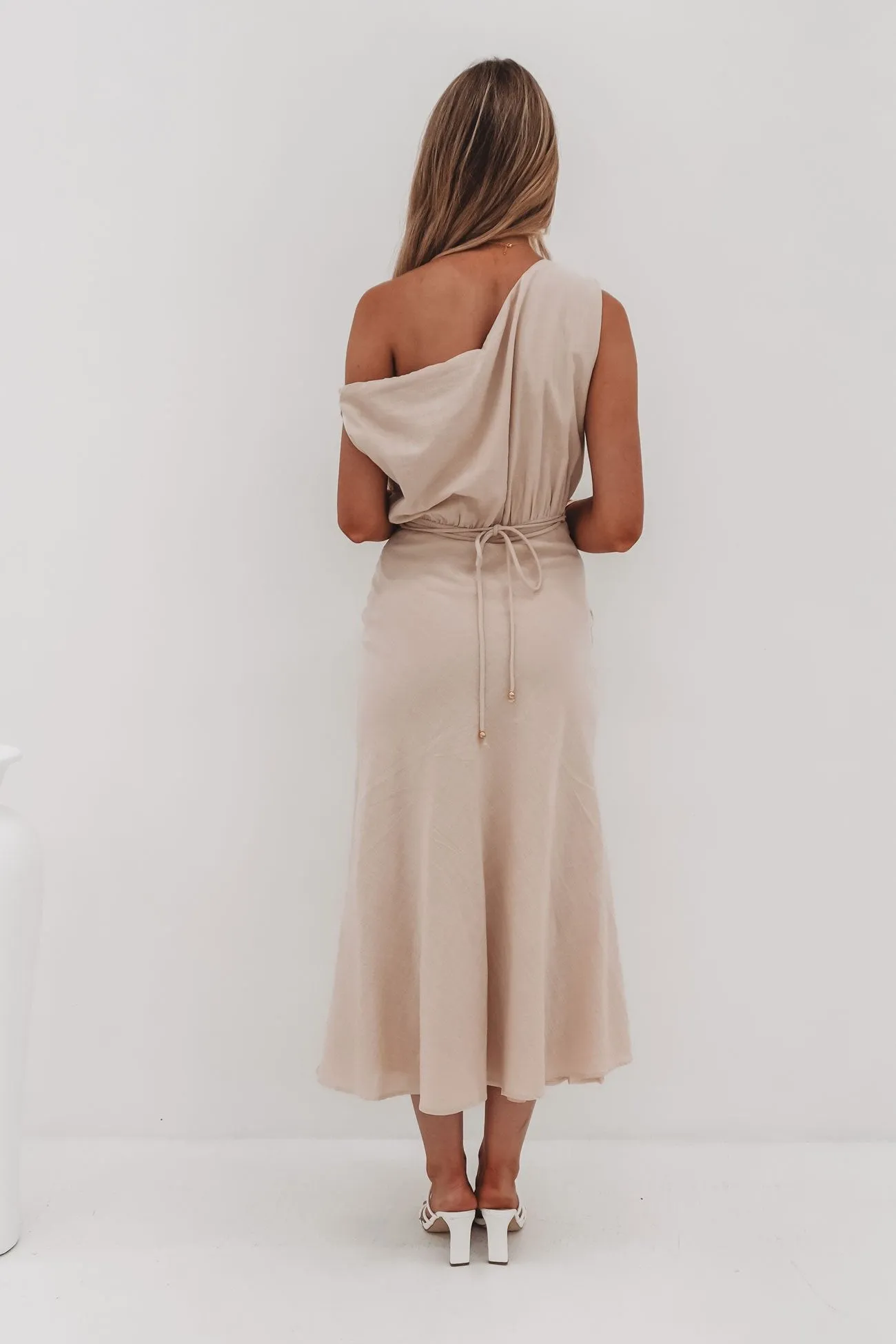 Kismet Midi Dress Sand Chic and Simple