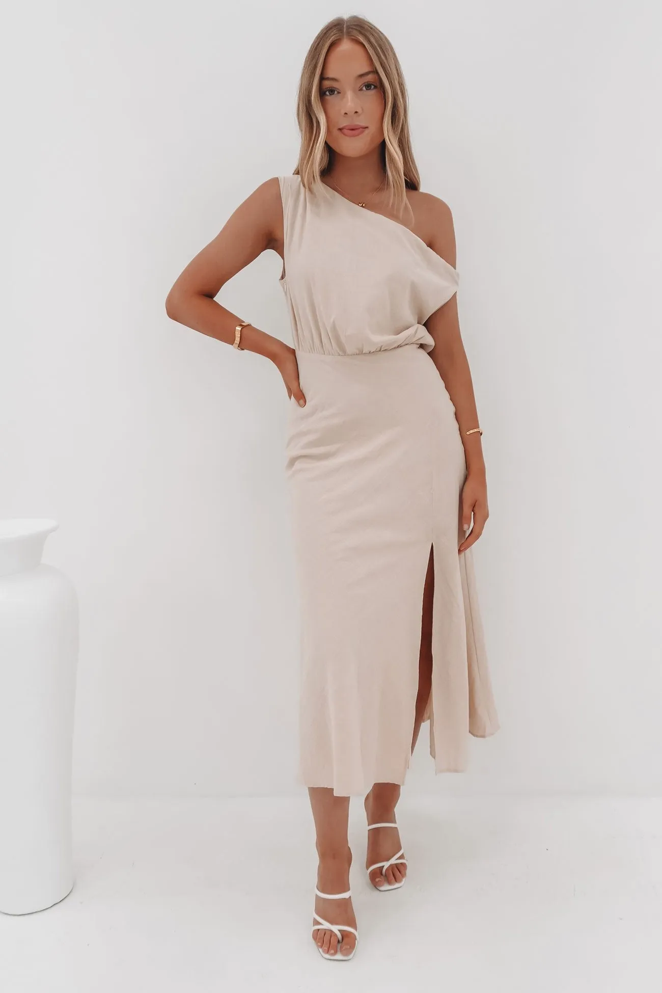 Silky Mood Kismet Midi Dress Sand