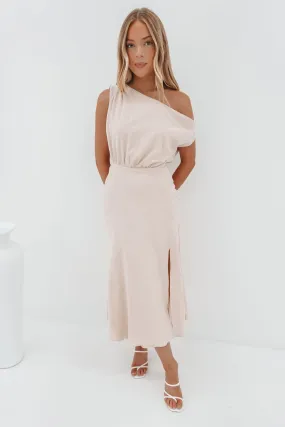 Kismet Midi Dress Sand Layerable Piece Sunny Lace