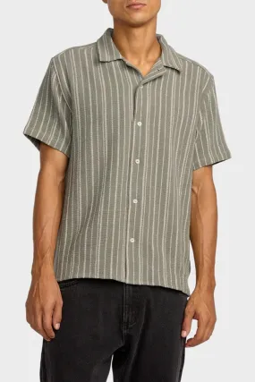 Vacancy Stripe Short Sleeve Light Olive Vintage Style