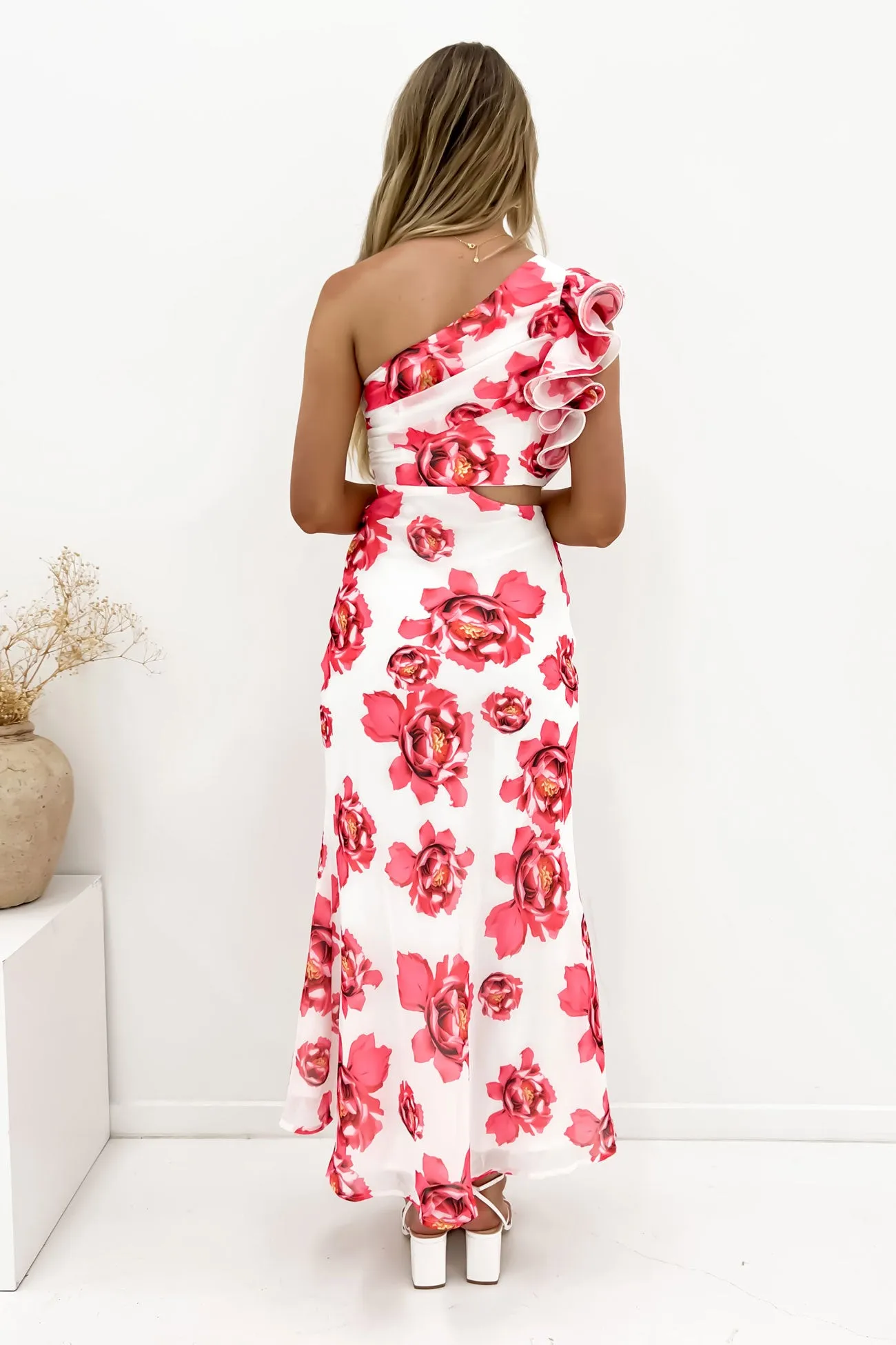 Knox Midi Dress Red Floral Casual and Smart