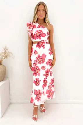 Breath Ease Knox Midi Dress Red Floral