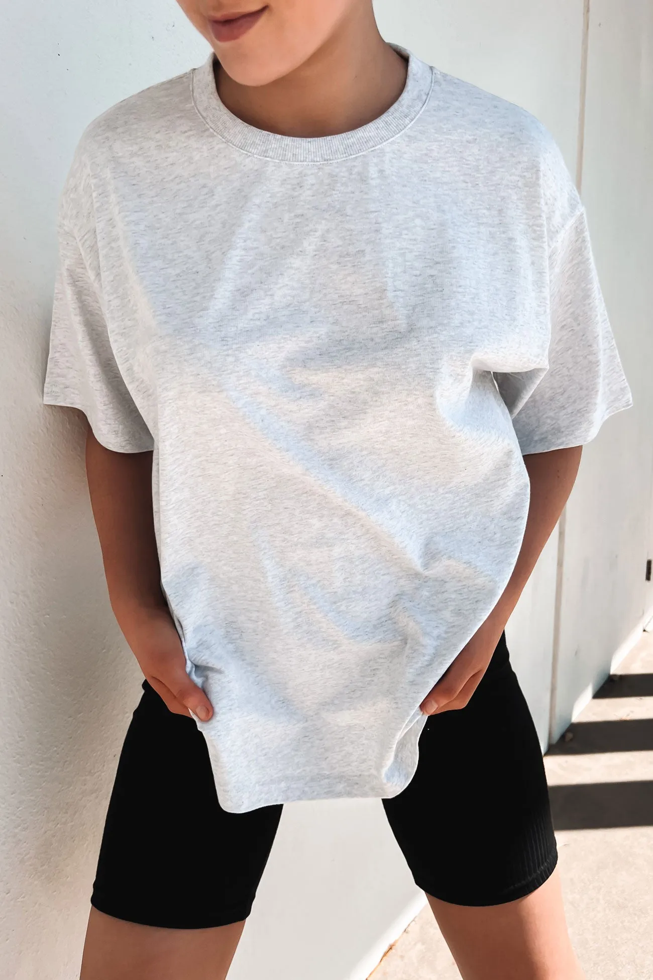 Koa Oversized Tee Snow Marle Colorfast Dye