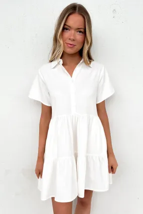 Koda Mini Dress White Draped Silhouette
