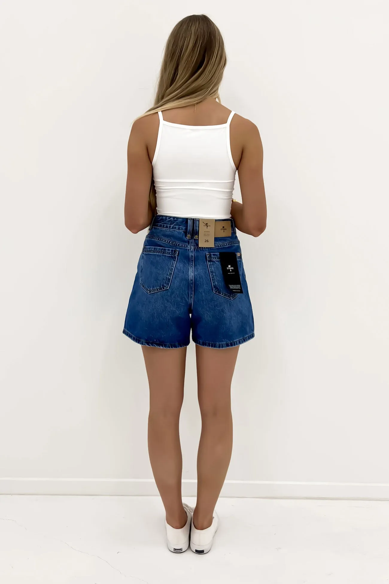 Koko Short Double Rinsed Blues High-waisted Festival wear