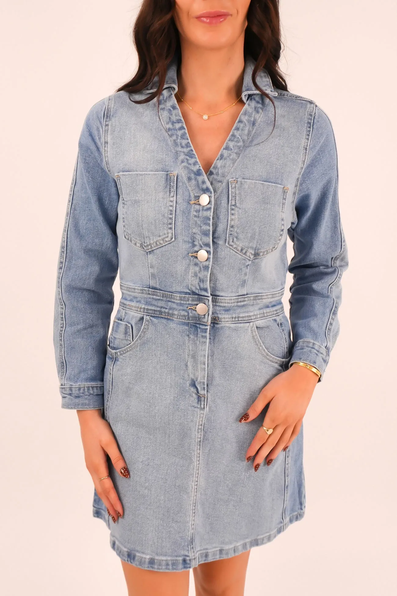 Timeless Shape Rylie Dress Mixed Denim