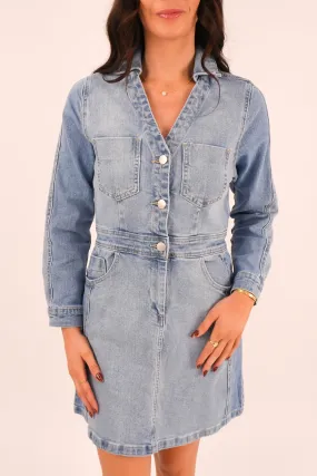 Timeless Shape Rylie Dress Mixed Denim