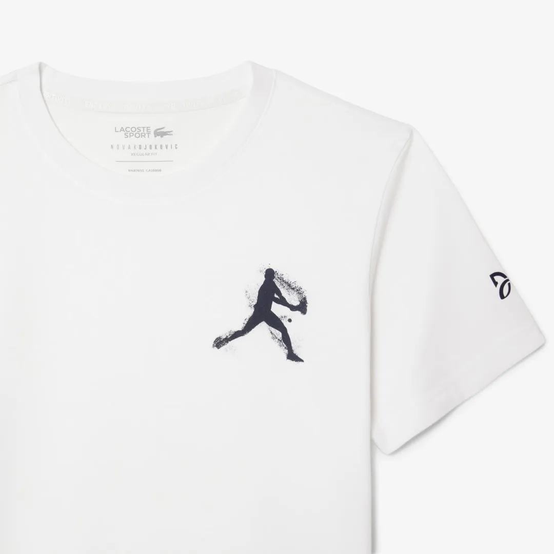 Collar design Elastic cuffs Lacoste Men's Djokovic Cap and Tee Set - White/Navy Blue Anti Odor
