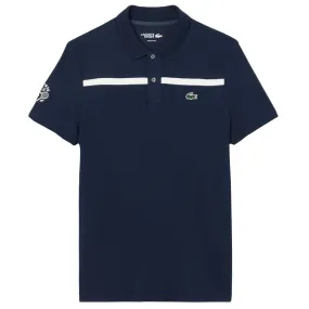Regular Fit Lacoste Men's Heritage Tennis Polo - Navy Blue/White Fringe Detail