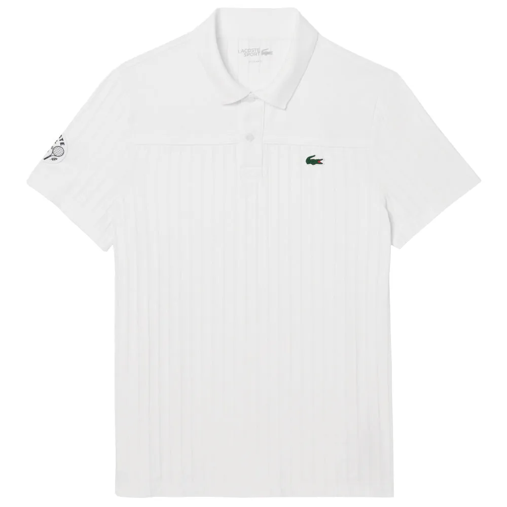 Opaque Core Lacoste Men's Heritage Ultra Dry Tennis Polo - White Refined Cut
