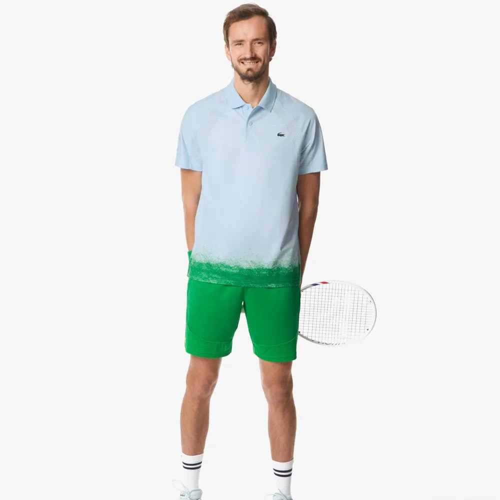 Lacoste Men's Medvedev X Tennis Polo - Light Blue Quick Drying Premium Craft Quick Drying