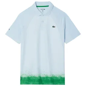Lacoste Men's Medvedev X Tennis Polo - Light Blue Quick Drying Lightweight Material Indoor Wear
