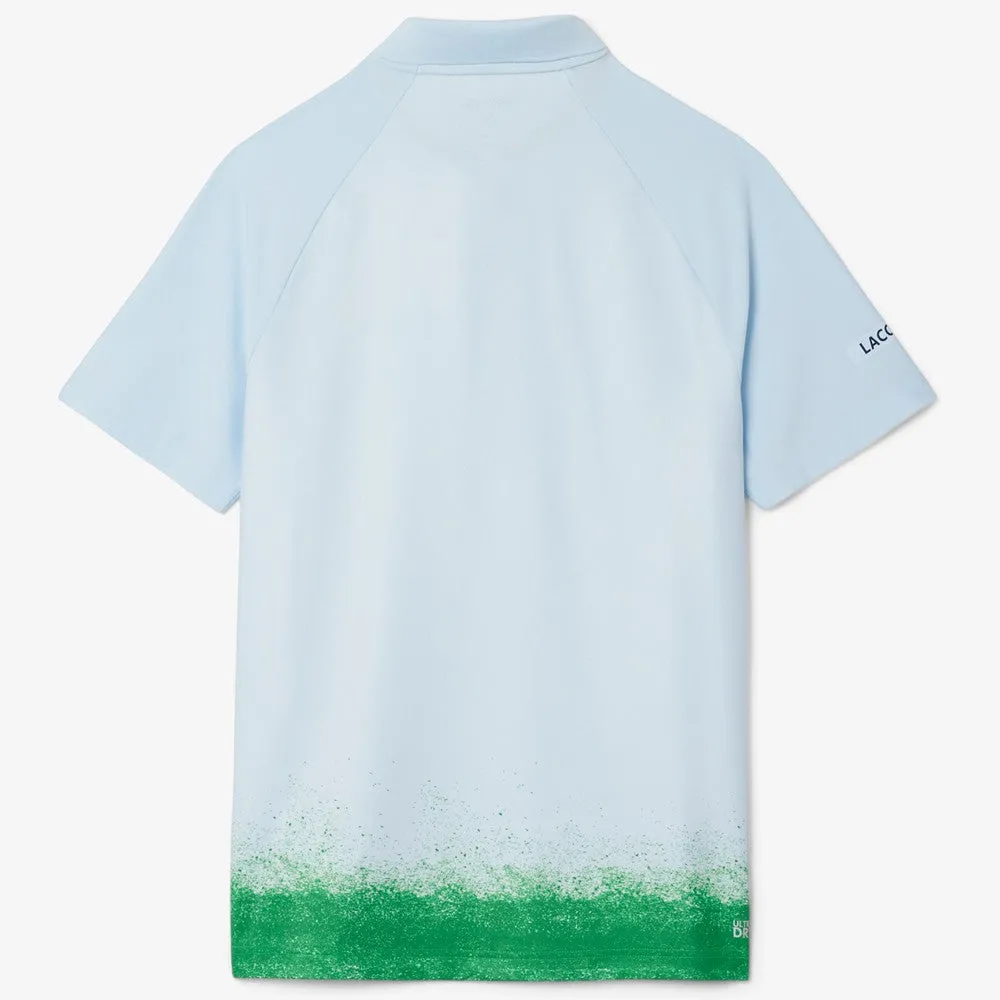 leatherette Sturdy Buttons Lacoste Men's Medvedev X Tennis Polo - Light Blue Quick Drying