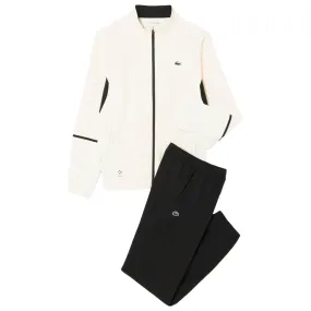 color fast Pull-On Lacoste Men's Medvedev X Tennis Track Suit - Cream/Black Satin
