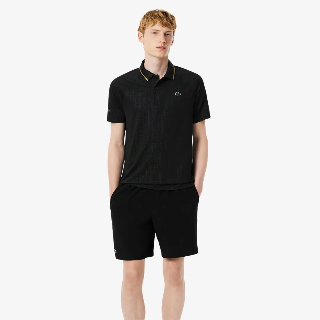 Lacoste Men's Novak Djokovic US Night Polo - Noir Functional Pockets Non-Stretchable lined