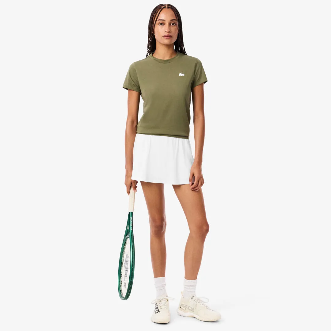 Lacoste Women's Ultra Dry Sport Lined Skort - White Cashmere Flowy