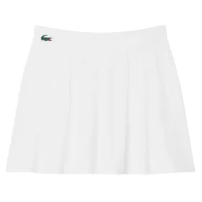 Flexibility Smooth Fabric Lacoste Women's Ultra Dry Sport Lined Skort - White Cashmere