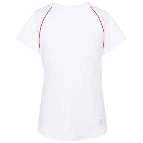 Soft Finish Fila Girls Core Short Sleeve - White/Pink Glow