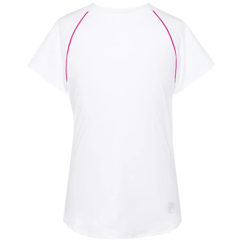 Soft Finish Fila Girls Core Short Sleeve - White/Pink Glow