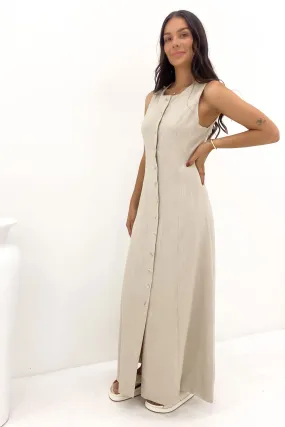 Family Joy Night Charm Laurel Maxi Dress Oatmeal