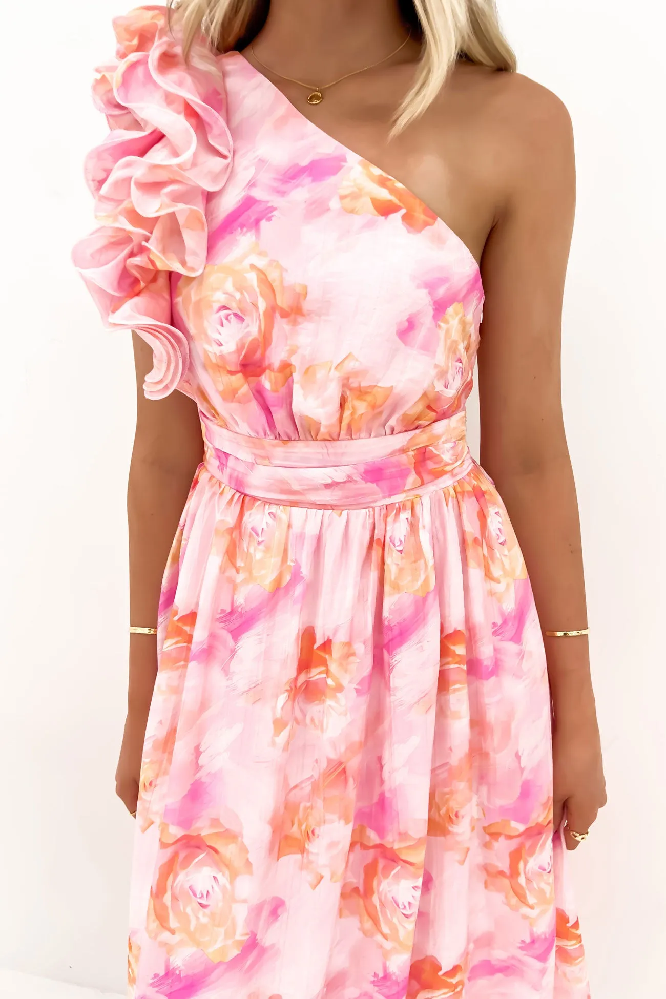 Cool Movement Subtle Look Colby Midi Dress Pink Hues