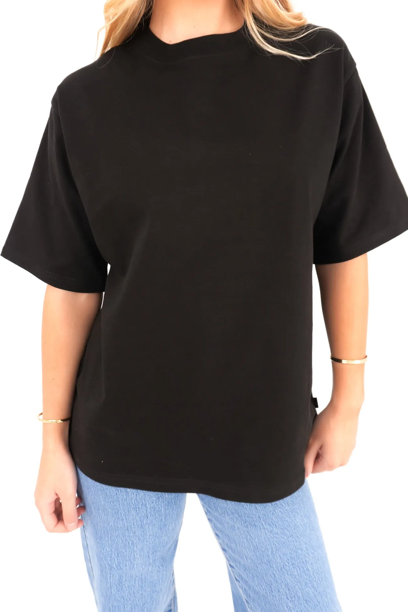 Yoga class Sophisticated Casual Core Oversized Tee Black